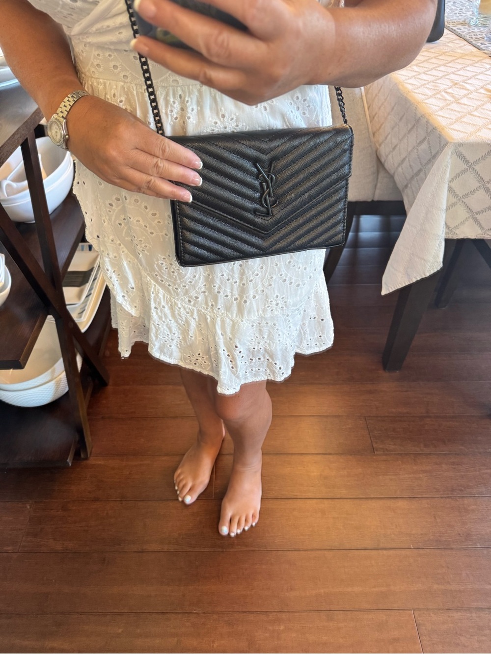YSL black clutch crossbody bag purse - Picture 4 of 10